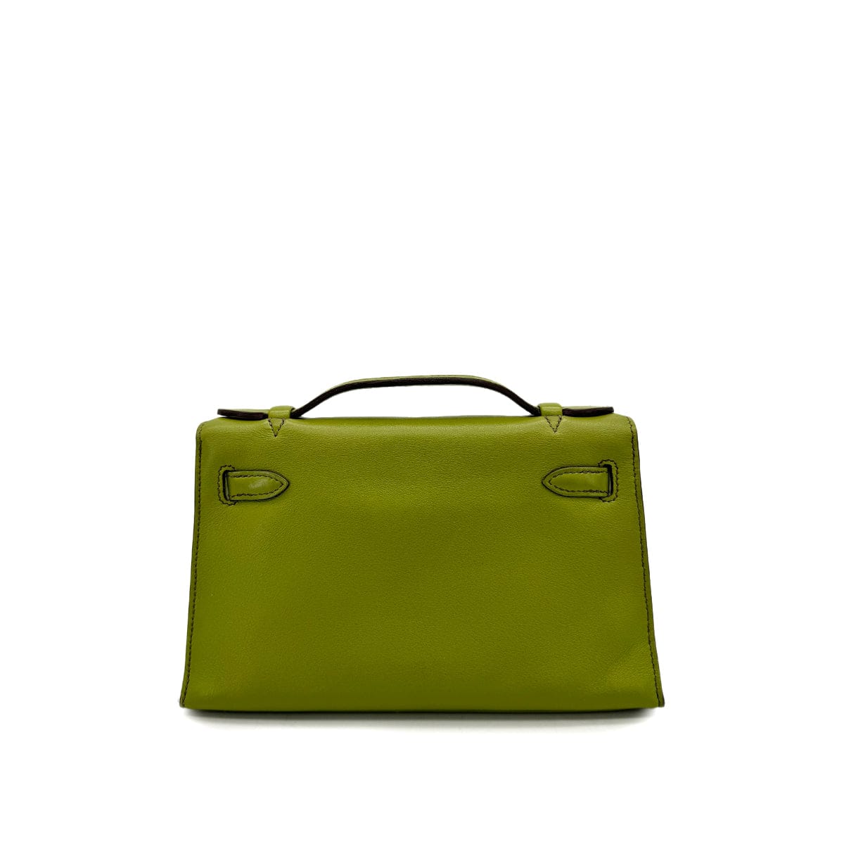 Luxury Promise Japan HERMES KELLY POCHETTE SELLIER ANIS GREEN SWIFT HAND BAG 2007 SQUARE K PALLADIUM HARDWARE 90318752