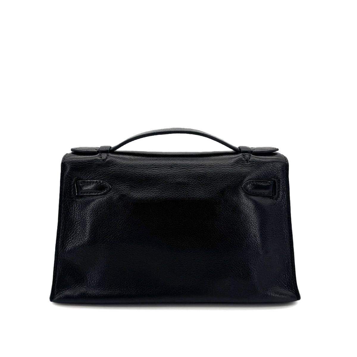 Luxury Promise Japan HERMES KELLY POCHETTE SELLIER BLACK EVERGRAIN HAND BAG □H SHW 90298325