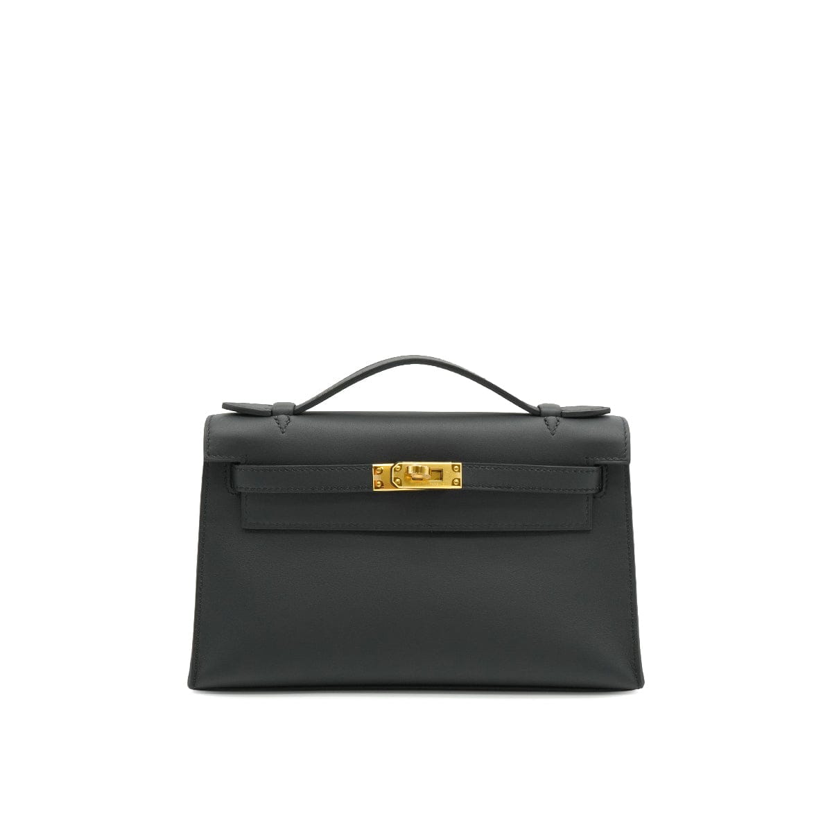 Luxury Promise Japan HERMES KELLY POCHETTE SELLIER BLACK VEAU SWIFT HAND BAG 2024 W STAMP GOLD HARDWARE 90331852