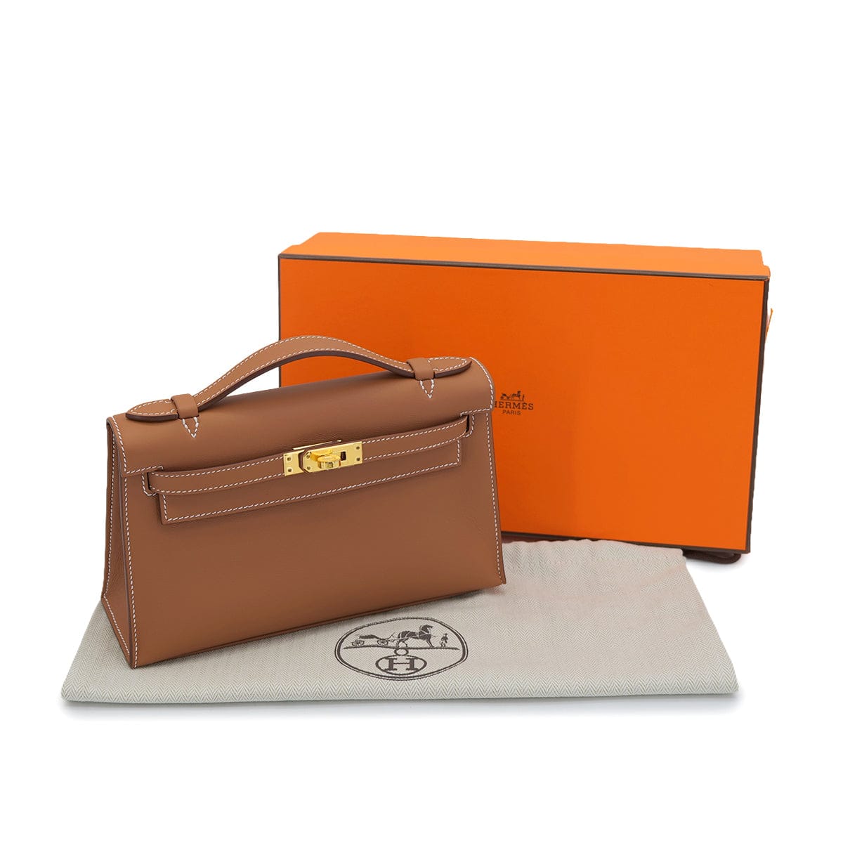 Luxury Promise Japan HERMES KELLY POCHETTE SELLIER GOLD VEAU SWIFT HAND BAG 2025 K STAMP GOLD HARDWARE 90325350