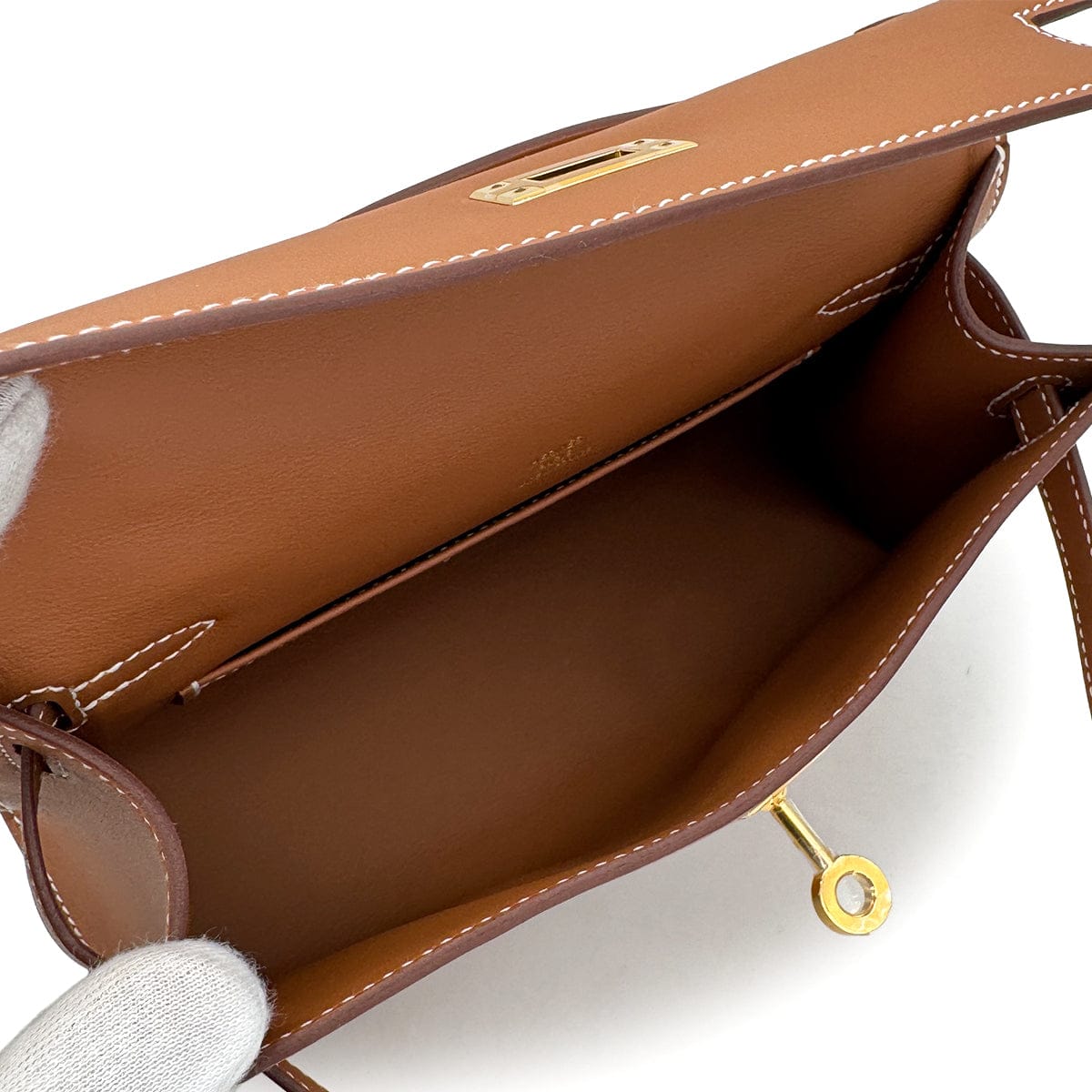 Luxury Promise Japan HERMES KELLY POCHETTE SELLIER GOLD VEAU SWIFT HAND BAG 2025 K STAMP GOLD HARDWARE 90325350