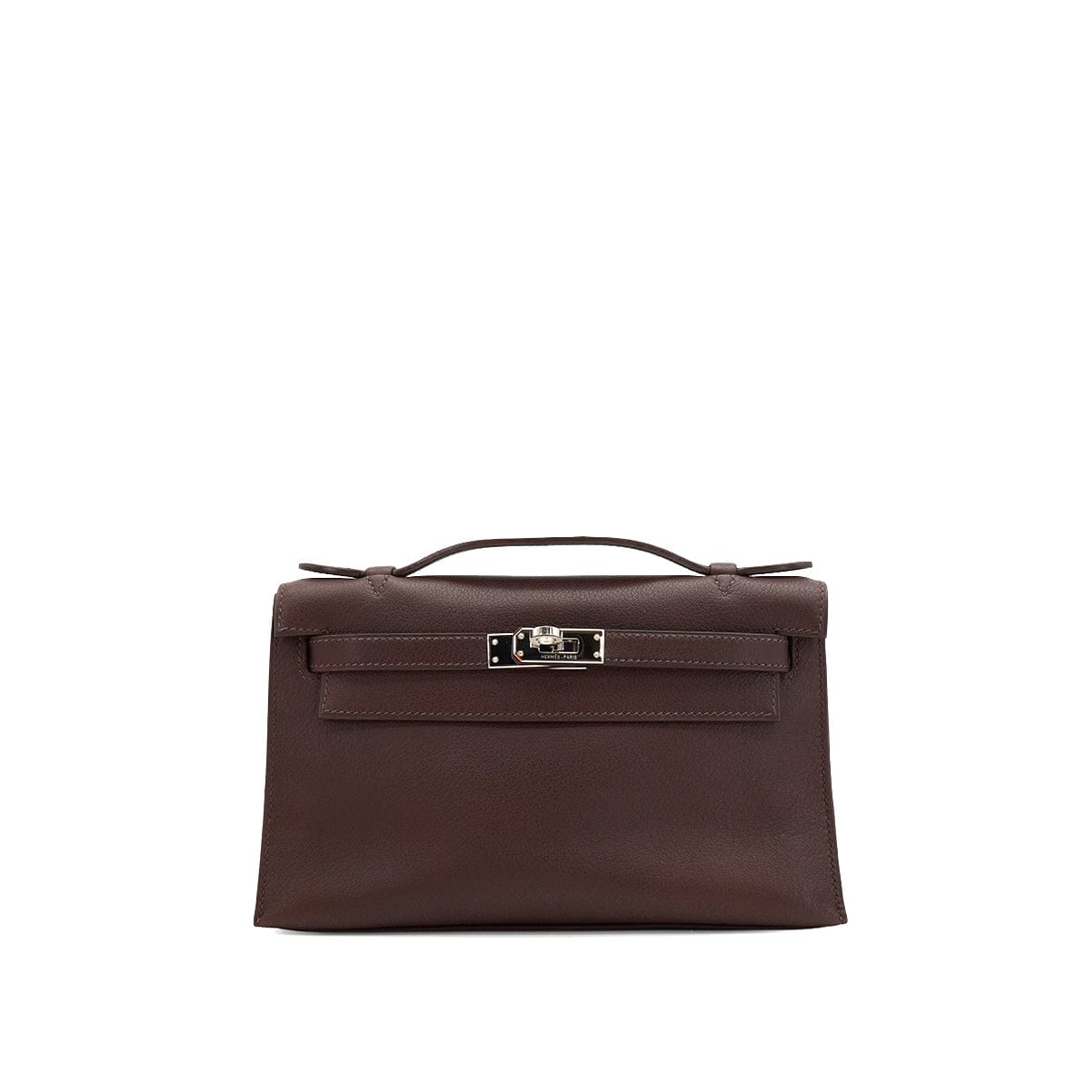 Luxury Promise Japan HERMES KELLY POCHETTE SELLIER HAVANE EVERGRAIN HAND BAG 2006 SQUARE J PALLADIUM HARDWARE 90339639