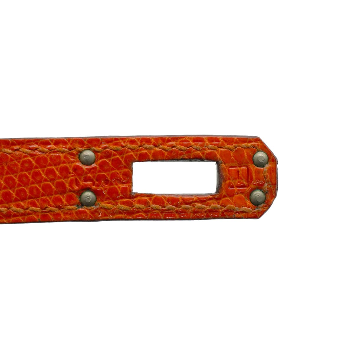 Luxury Promise Japan HERMES KELLY POCHETTE SELLIER TANGERINE LIZARD HAND BAG 2005 SQUARE I RUTHENIUM HARDWARE 90344360