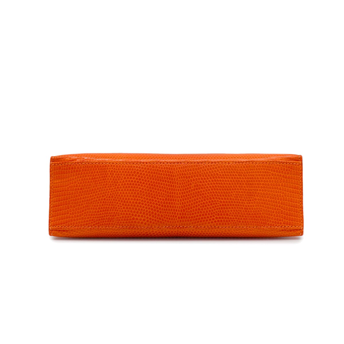 Luxury Promise Japan HERMES KELLY POCHETTE SELLIER TANGERINE LIZARD HAND BAG 2005 SQUARE I RUTHENIUM HARDWARE 90344360