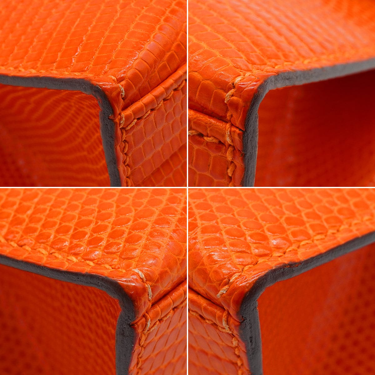 Luxury Promise Japan HERMES KELLY POCHETTE SELLIER TANGERINE LIZARD HAND BAG 2005 SQUARE I RUTHENIUM HARDWARE 90344360