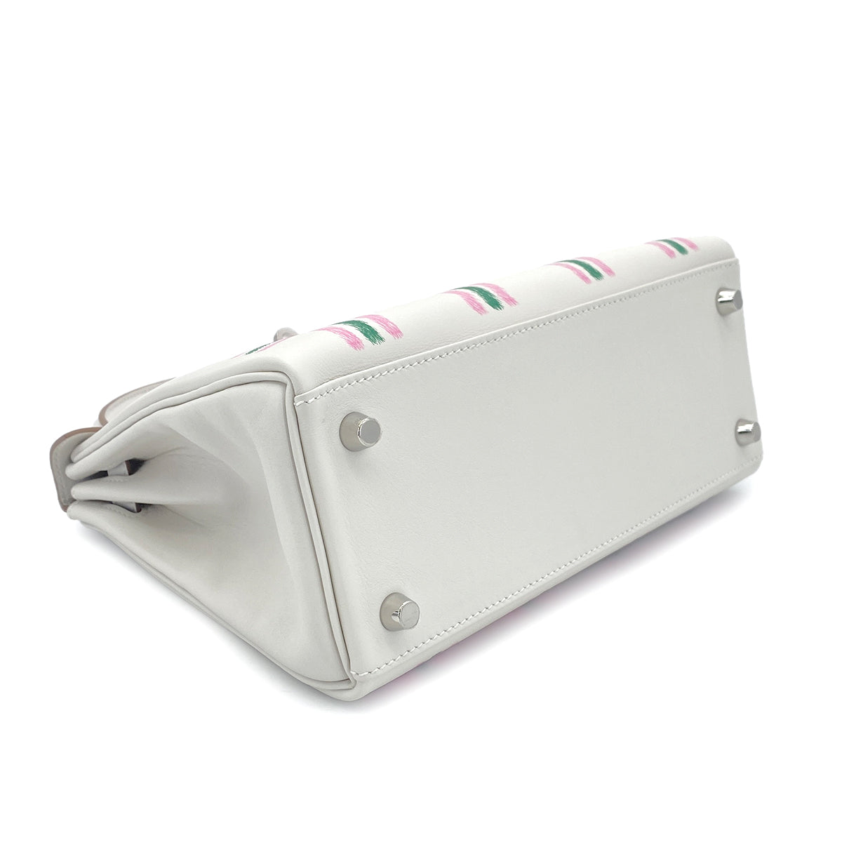 Luxury Promise Japan HERMES KELLY25 RETOURNE TARTAN LIGHT NEW GRIS PERLE VERT MOYEN ROSE BUBBLEGUM SWIFT K 90301644