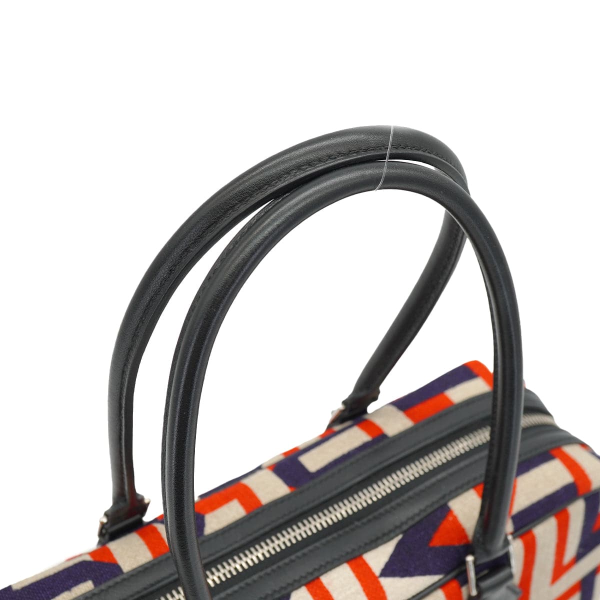 Luxury Promise Japan HERMES LETTRES AU CARRE PLUME 28 BLACK CAPUCINE BLUE INDIGO TOILE DE CAMP VEAU SWIFT HAND BAG 2018 C STAMP PALLADIUM HARDWARE 90340176