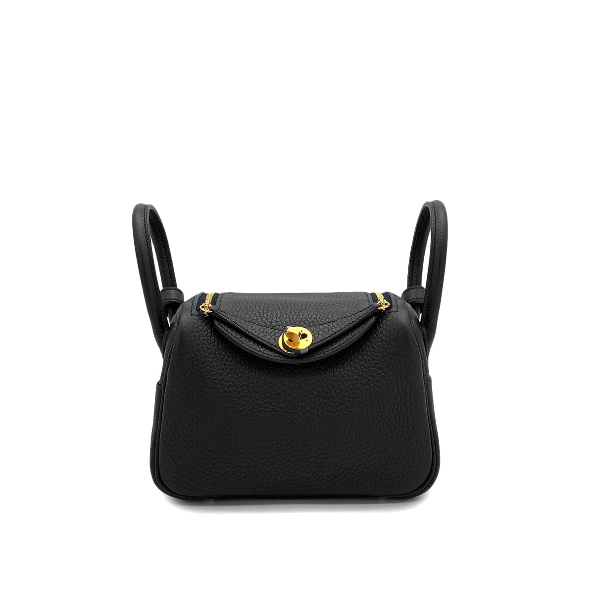 Luxury Promise Japan HERMES LINDY MINI BLACK TAURILLON CLEMENCE SHOULDER BAG 2025 K STAMP GOLD HARDWARE 90327289