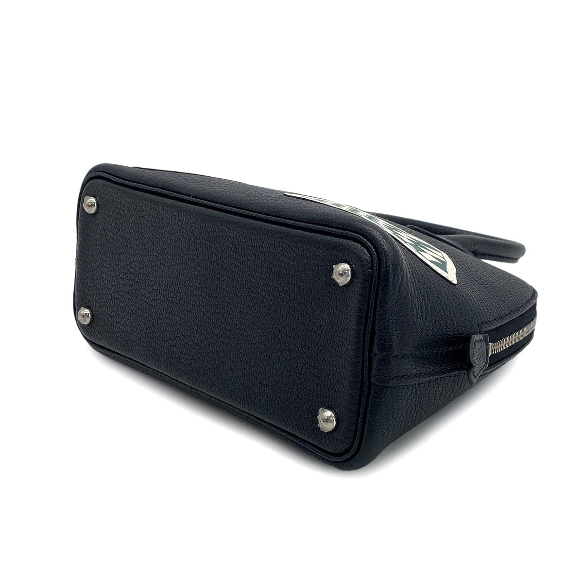 Luxury Promise Japan HERMES MINI BOLIDE 1923 PIQUE COLLE BLACK CHEVRE HAND SHOULDER BAG W PALLADIUM HARDWARE 90310824