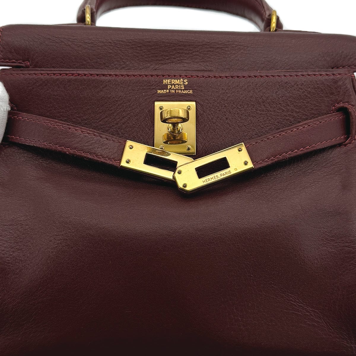 Luxury Promise Japan HERMES MINI KELLY 20 RETOURNE ROUGE H VEAU GULLIVER HAND SHOULDER BAG 1991 CIRCLE U GOLD HARDWARE 90311262
