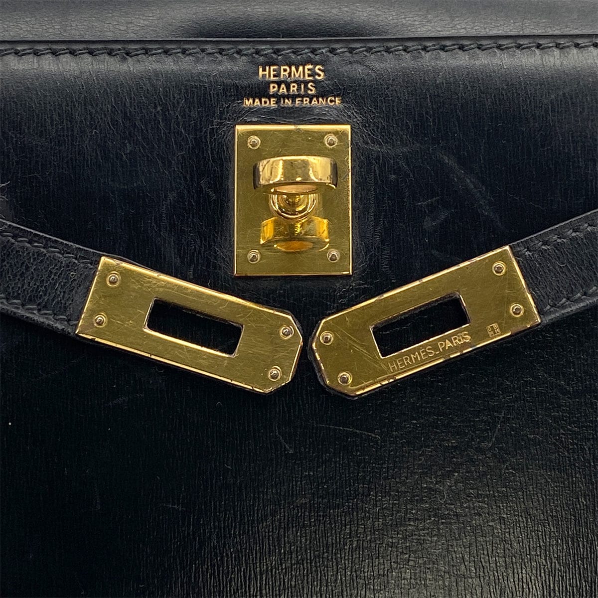 Luxury Promise Japan HERMES MINI KELLY 20 SELLIER BLACK BOX CALF SHOULDER BAG 1987 CIRCLE Q GOLD HARDWARE 90311979