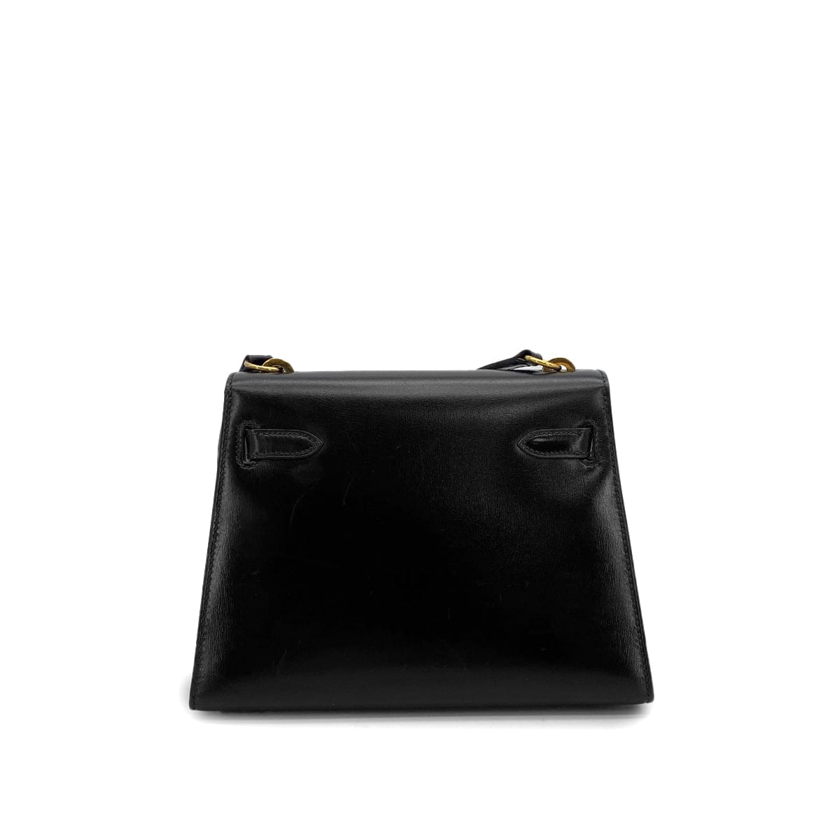 Luxury Promise Japan HERMES MINI KELLY 20 SELLIER BLACK BOX CALF SHOULDER BAG 1987 CIRCLE Q GOLD HARDWARE 90311979