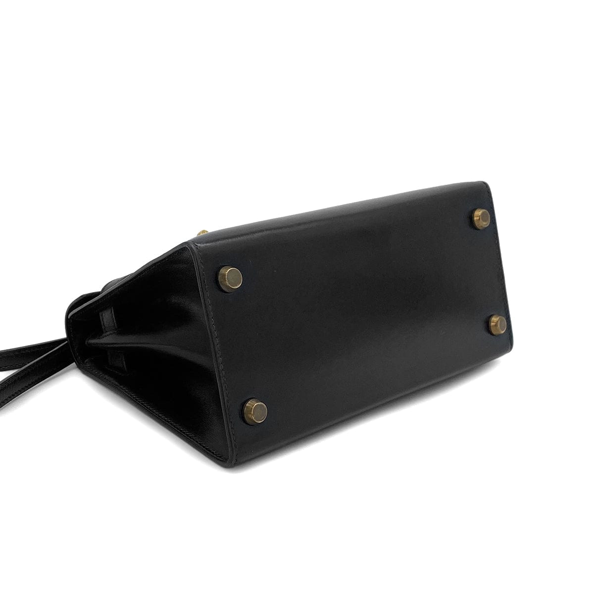 Luxury Promise Japan HERMES MINI KELLY 20 SELLIER BLACK BOX CALF SHOULDER BAG 1987 CIRCLE Q GOLD HARDWARE 90311979