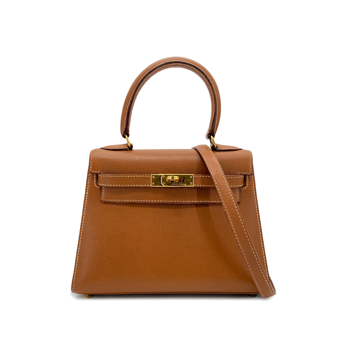 Luxury Promise Japan HERMES MINI KELLY 20 SELLIER GOLD COUCHEVEL SHOULDER BAG V GHW 90270798