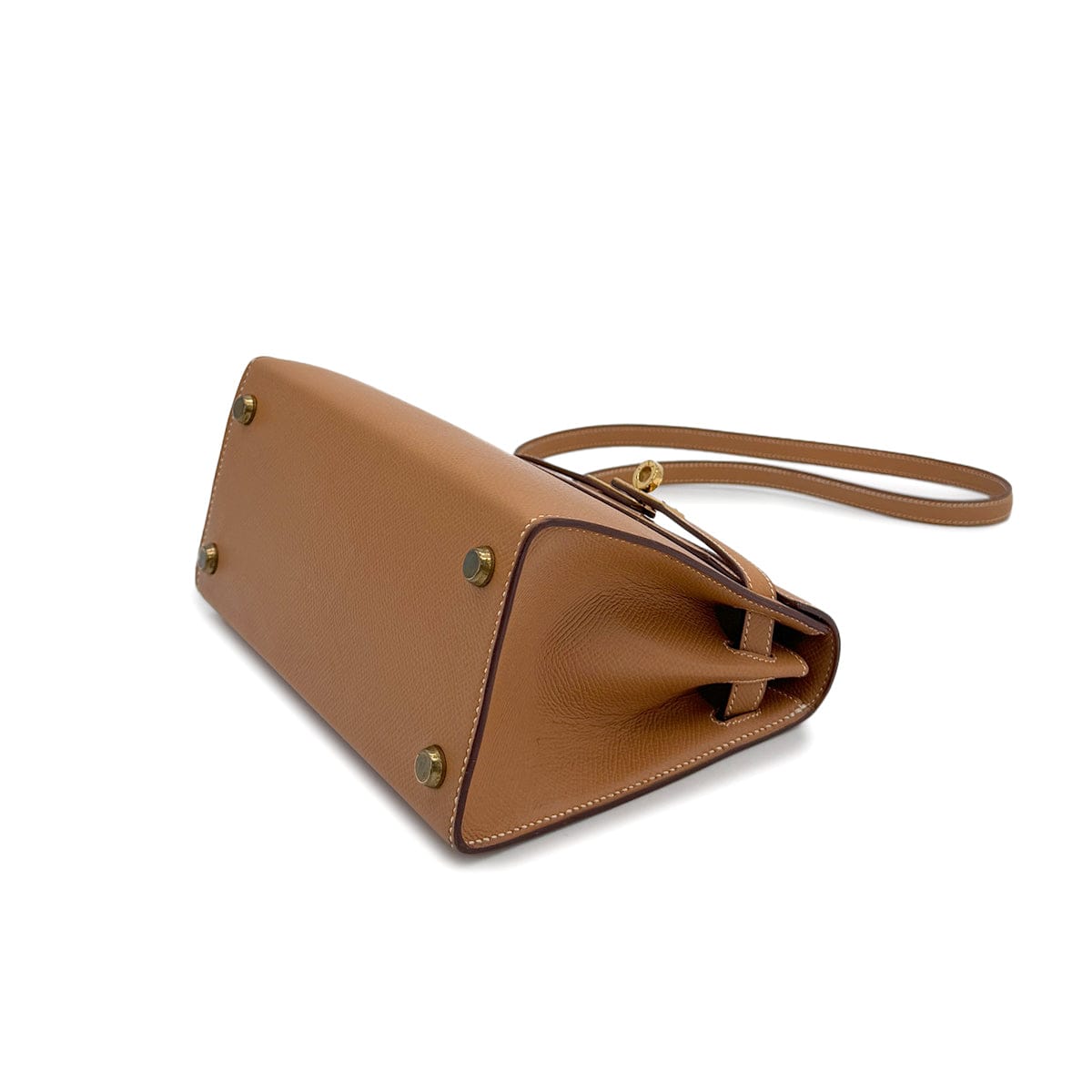 luxury promise japan HERMES MINI KELLY 20 SELLIER NATUREL COUCHEVEL SHOULDER BAG 〇P GOLD HARDWARE 90313336