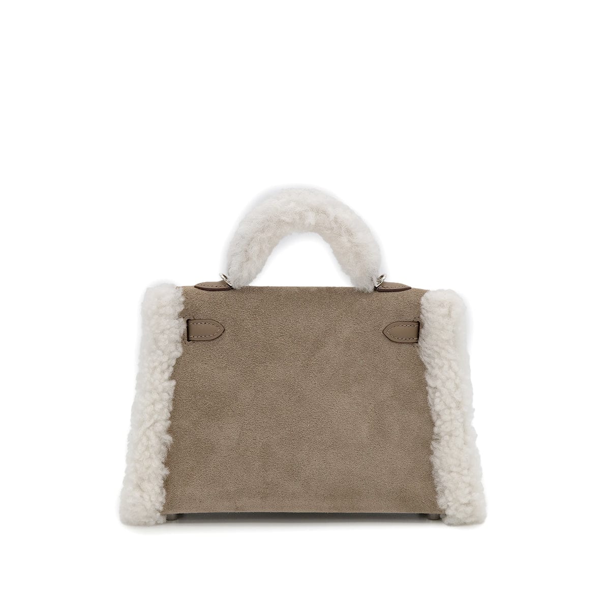 Luxury Promise Japan HERMES MINI KELLY 20 TEDDY PLUCH GRIS CAILLOU ECRU ETOUPE GRIZZLY MOUTON VEAU SWIFT HAND SHOULDER BAG 2025 K STAMP PALLADIUM HARDWARE 90318739