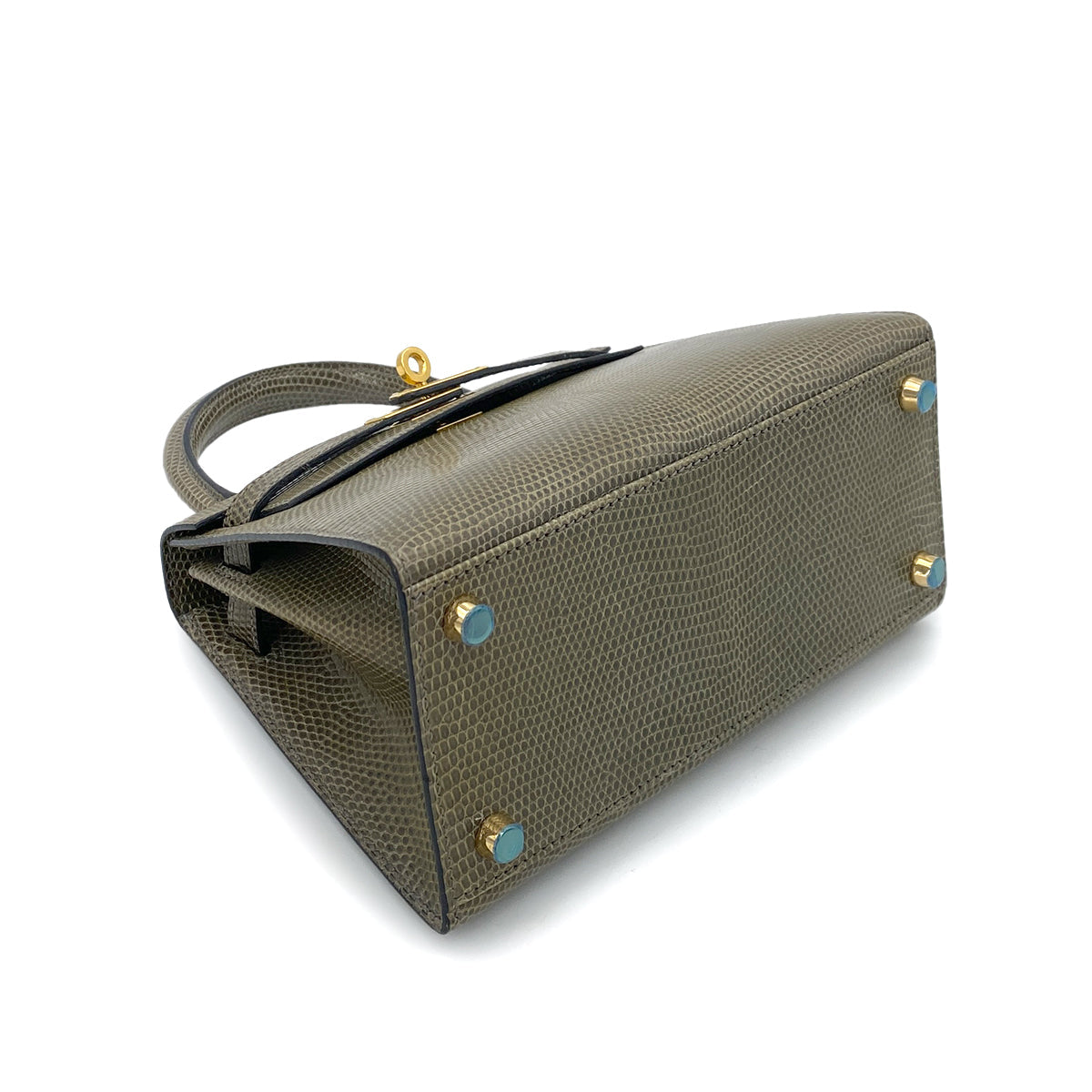 Luxury Promise Japan HERMES MINI KELLY HAND SHOULDER BAG KAHKI TYPE LIZARD □J GHW 90253382