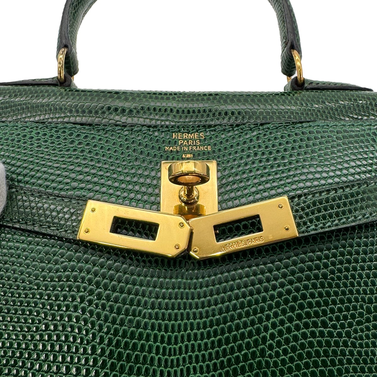 Luxury Promise Japan HERMES MINI KELLY SELLIER GREEN LIZARD HAND SHOULDER BAG 〇T GHW 90273881