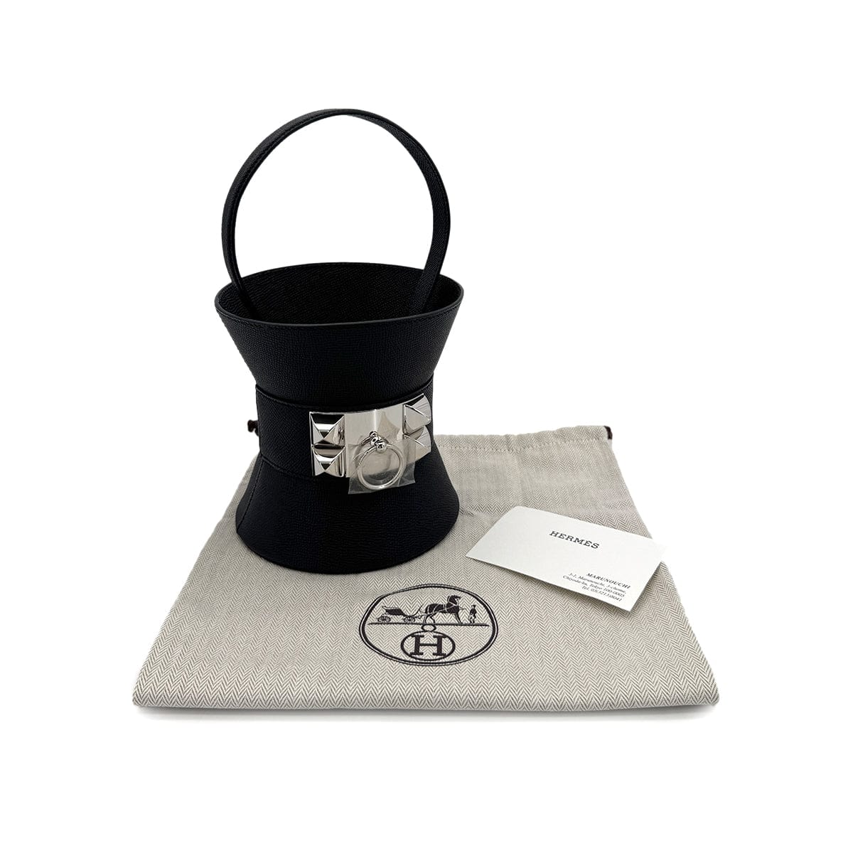 Luxury Promise Japan HERMES MINI MEDOR COLLIER DE CHIEN BLACK VEAU EPSOM HAND BAG W 90285921