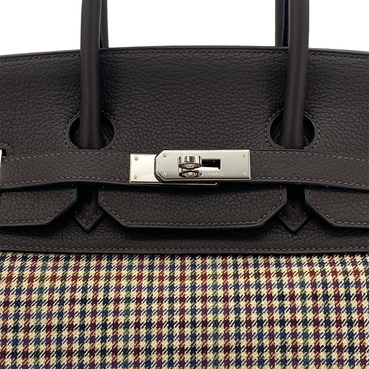 Luxury Promise Japan HERMES PARIS COLLECTION DEFILE LIMITED BIRKIN 35 LAINAGE EBENE TAURILLON CLEMENCE CARREAUX □K 90282053