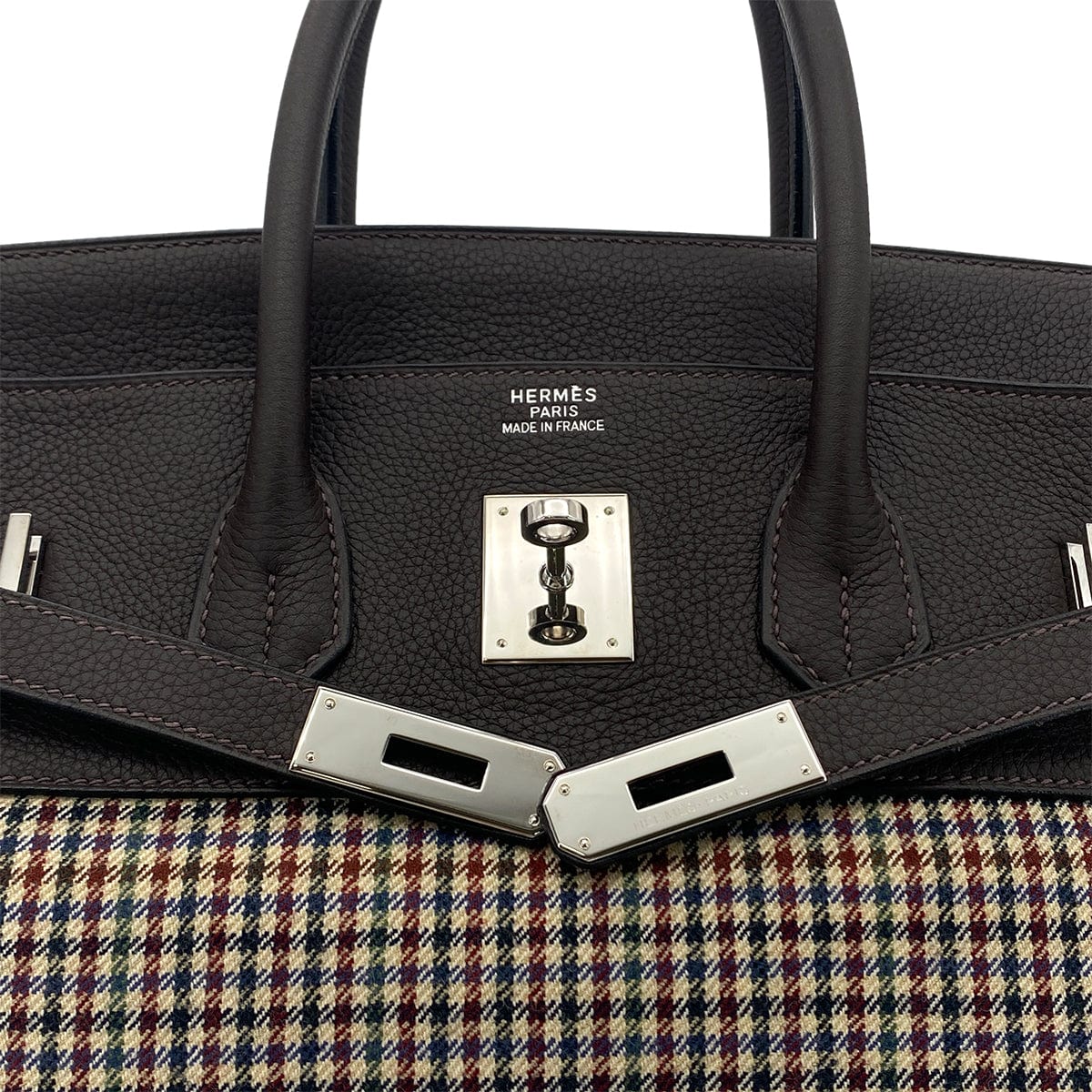 Luxury Promise Japan HERMES PARIS COLLECTION DEFILE LIMITED BIRKIN 35 LAINAGE EBENE TAURILLON CLEMENCE CARREAUX □K 90282053