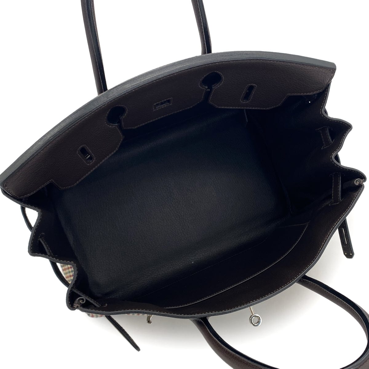 Luxury Promise Japan HERMES PARIS COLLECTION DEFILE LIMITED BIRKIN 35 LAINAGE EBENE TAURILLON CLEMENCE CARREAUX □K 90282053