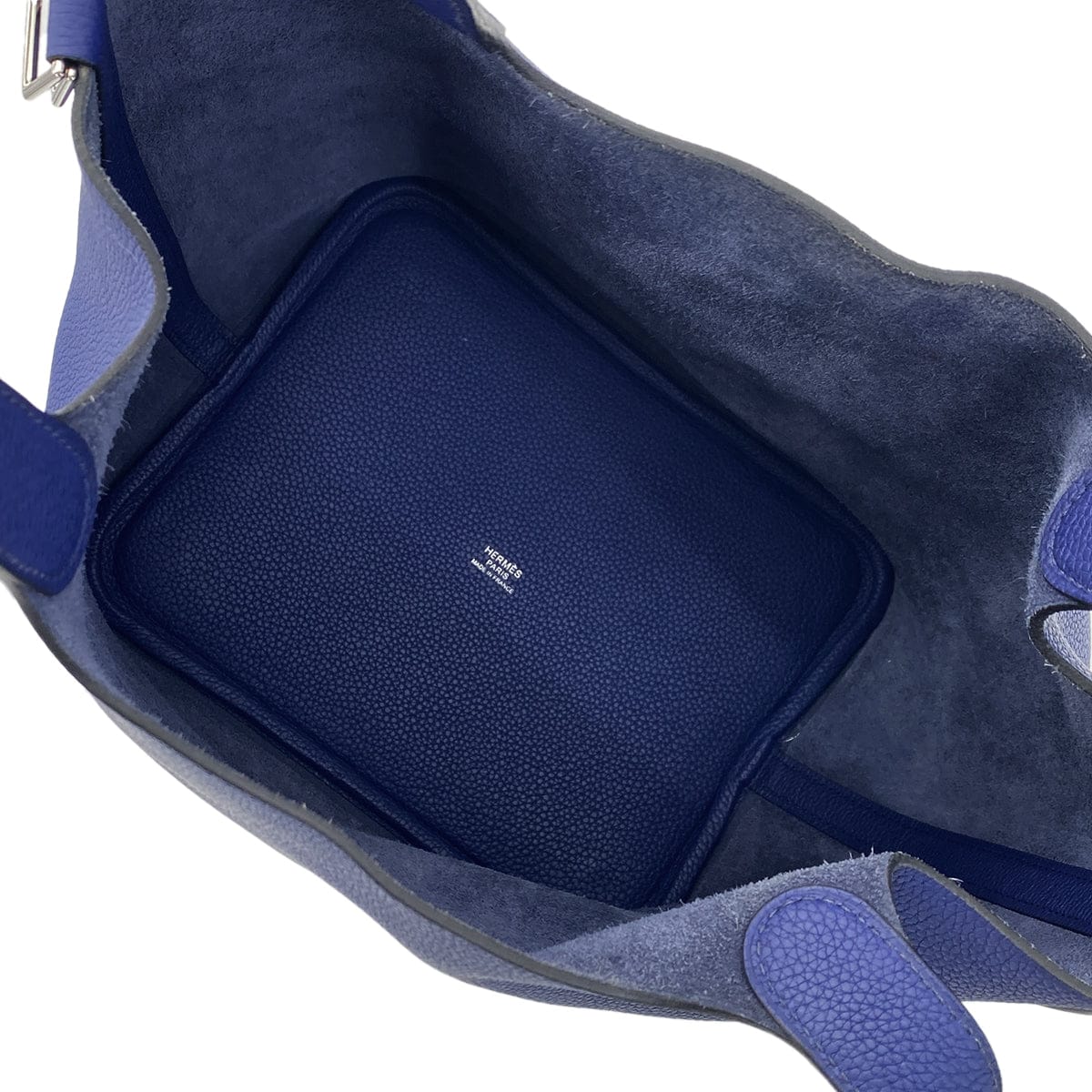 Luxury Promise Japan HERMES PICOTIN LOCK MM BLUE ENCRE TAURILLON CLEMENCE HAND BAG D 90301099