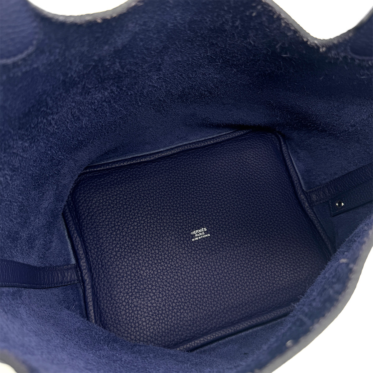 Luxury Promise Japan HERMES PICOTIN LOCK MM BLUE ENCRE TAURILLON CLEMENCE HAND BAG U 90299790