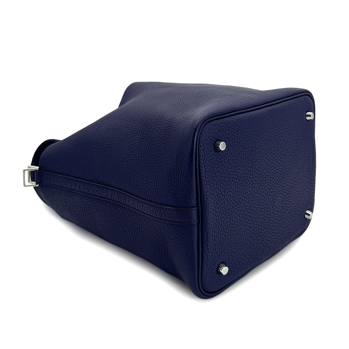 Luxury Promise Japan HERMES PICOTIN LOCK MM BLUE ENCRE TAURILLON CLEMENCE HAND BAG U 90299790
