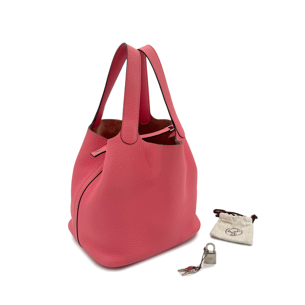 Luxury Promise Japan HERMES PICOTIN LOCK MM ROSE AZALEE TAURILLON CLEMENCE HAND BAG Y SHW 90295828