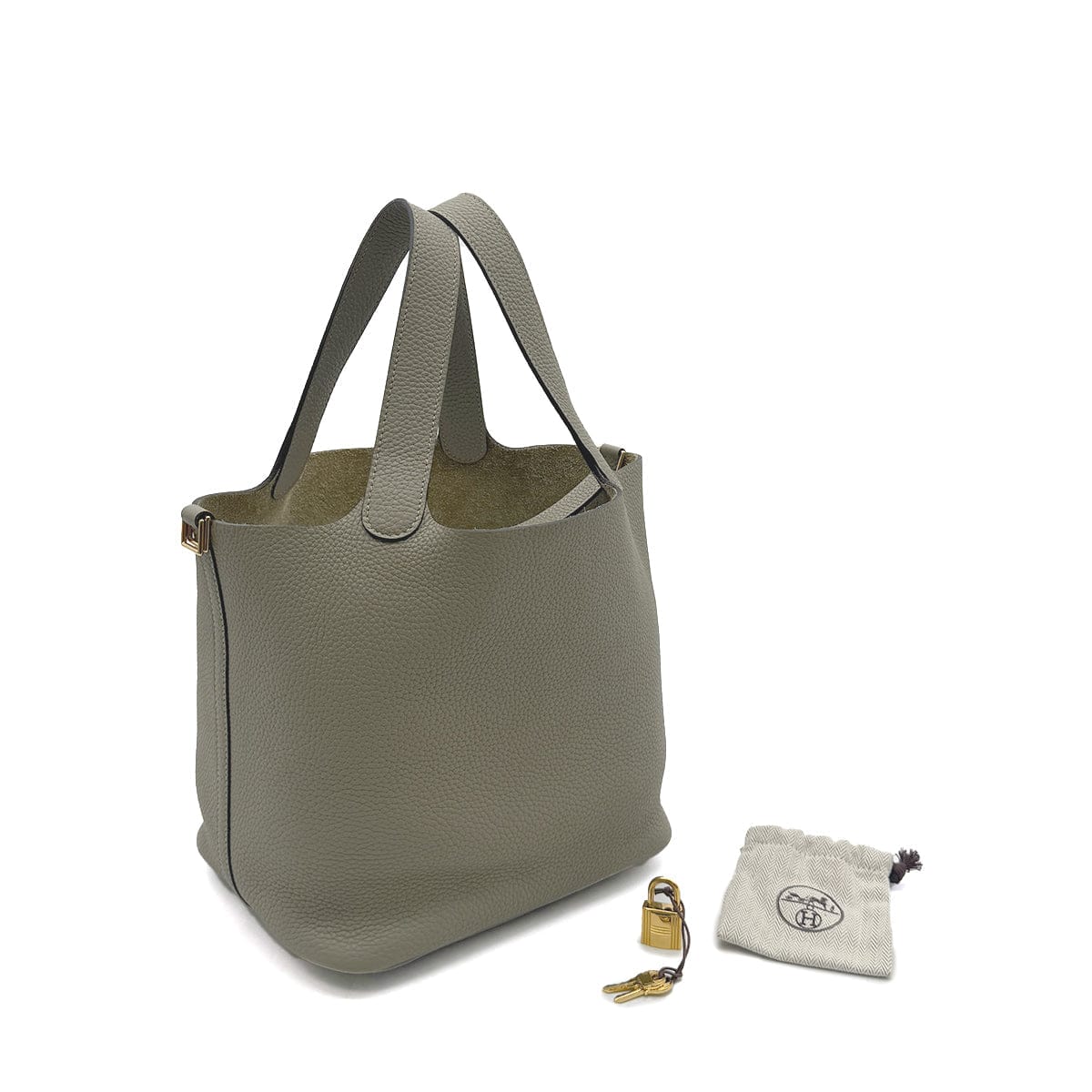 Luxury Promise Japan HERMES PICOTIN LOCK MM SAUGE TAURILLON CLEMENCE HAND BAG A GHW 90296043