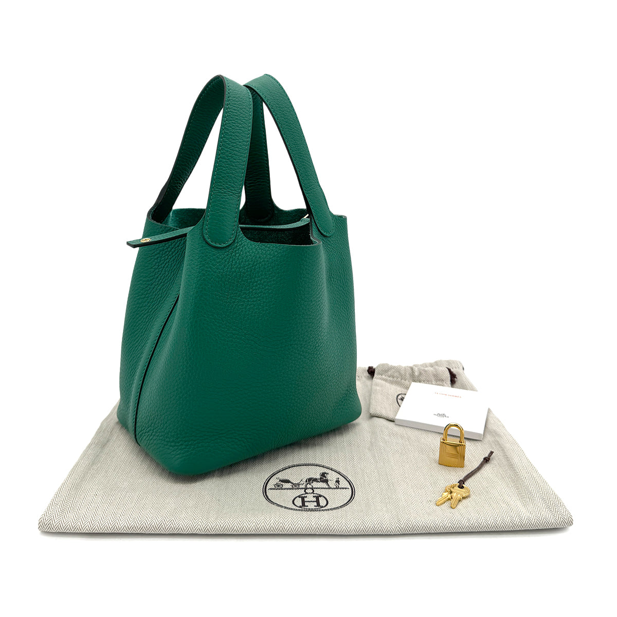 Luxury Promise Japan HERMES PICOTIN LOCK PM VERT VERTIGO TAURILLON CLEMENCE HAND BAG B GHW 90299172