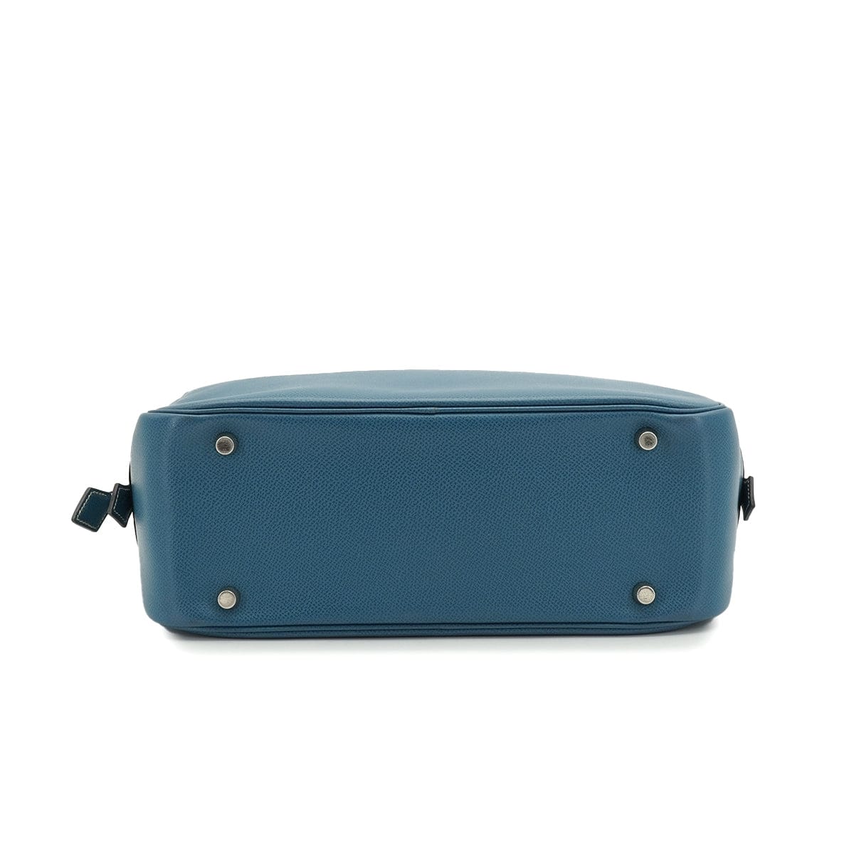 Luxury Promise Japan HERMES PLUME 28 BLUE JEAN VEAU EPSOM HAND BAG 2005 SQUARE I PALLADIUM HARDWARE 90335146