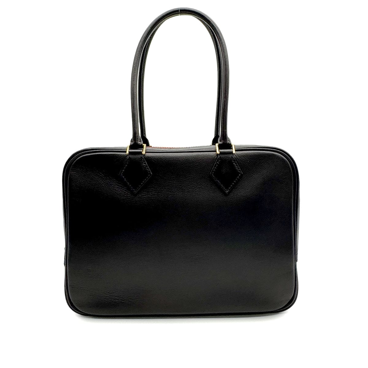 Luxury Promise Japan HERMES PLUME 28 VERSO BLACK ORANGE POPPY EVERCOLOR HAND BAG X GHW 90307020