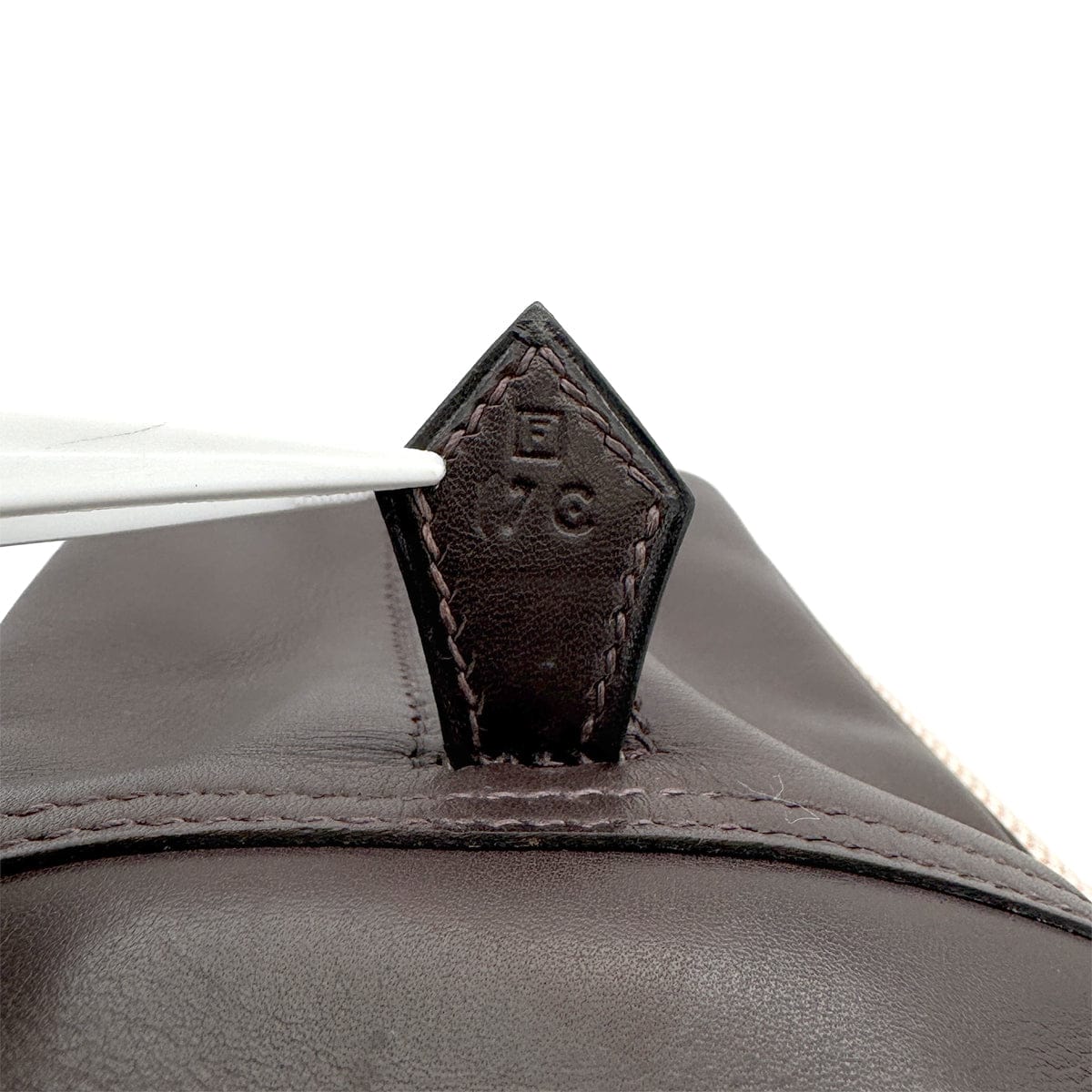 Luxury Promise Japan HERMES PLUME 32 CHOCOLAT TOILET H VEAU SWIFT HAND BAG 2002 SQUARE F PALLADIUM  HARDWARE 90318614