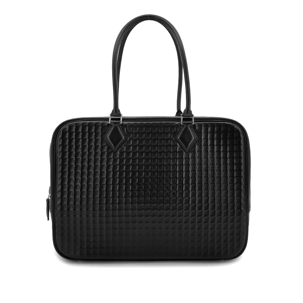 Luxury Promise Japan HERMES PLUME 32 HAND BAG WAFFLE DEUTCH BLACK □G SHW 90301694