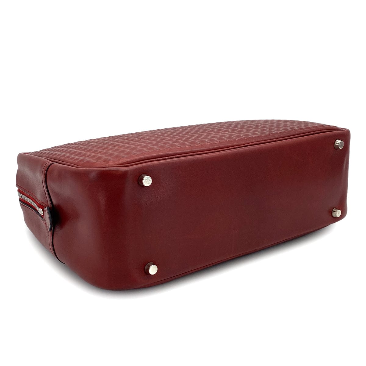 Luxury Promise Japan HERMES PLUME 32 HAND BAG WAFFLE DEUTCH ROUGE H 2003 SQUARE G PALLADIUM HARDWARE 90320612