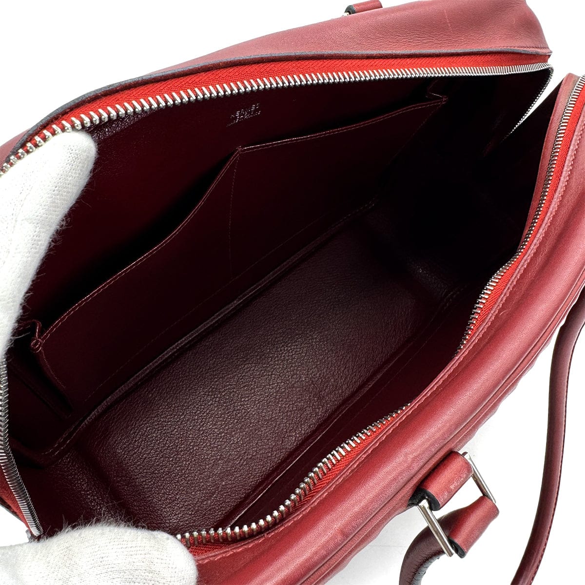 Luxury Promise Japan HERMES PLUME 32 HAND BAG WAFFLE DEUTCH ROUGE H □G PALLADIUM HARDWARE 90309732
