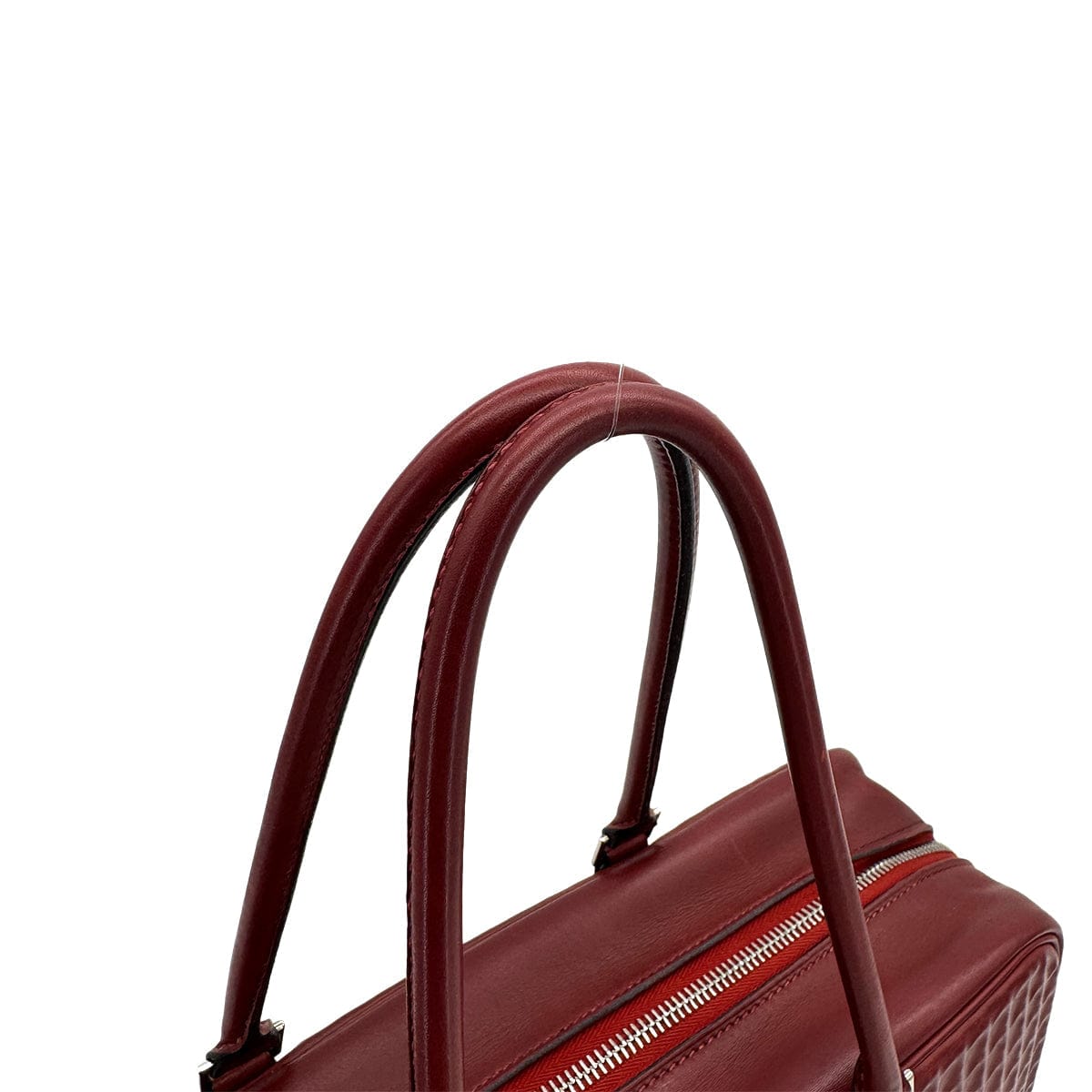 Luxury Promise Japan HERMES PLUME 32 HAND BAG WAFFLE DEUTCH ROUGE H □G PALLADIUM HARDWARE 90309732