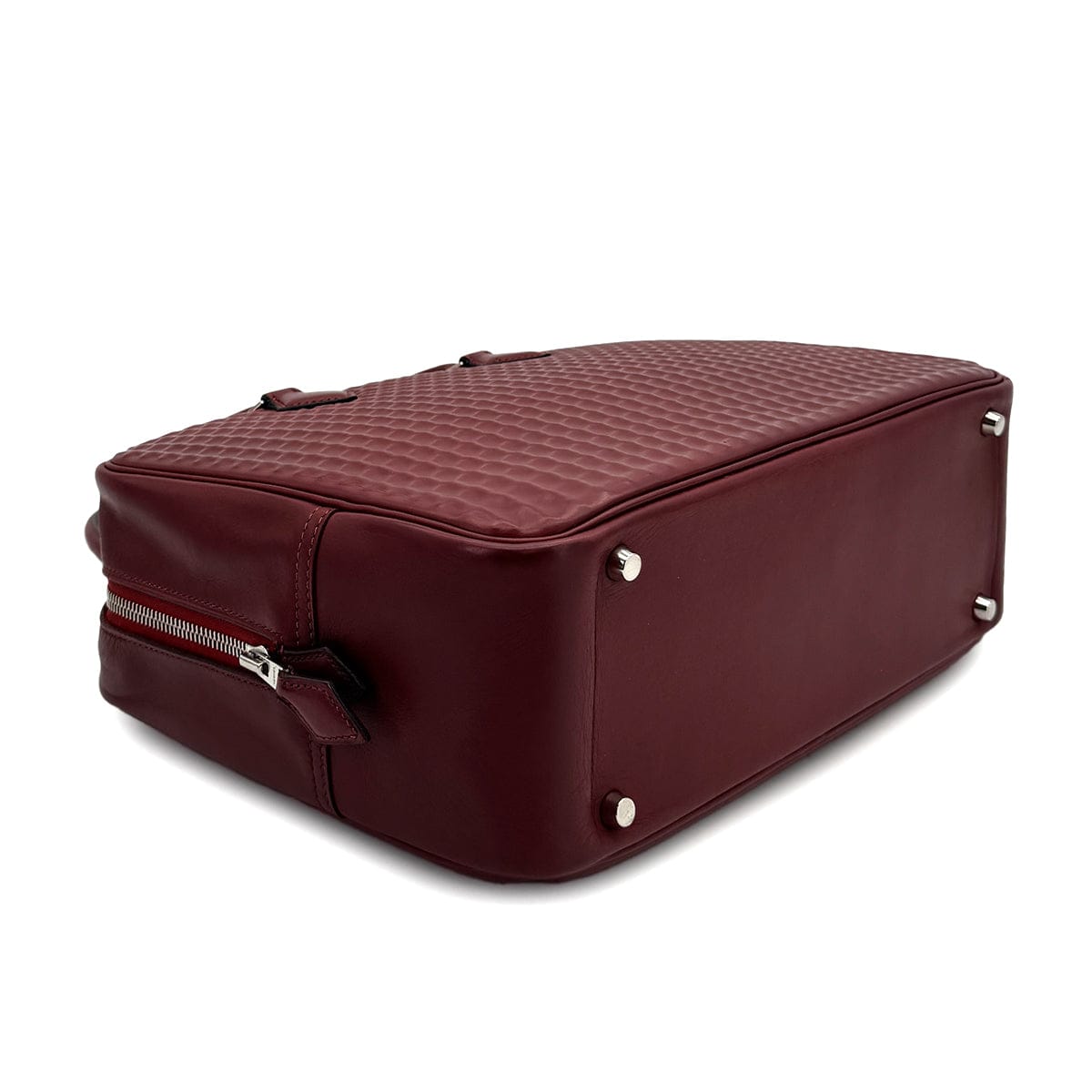 Luxury Promise Japan HERMES PLUME 32 HAND BAG WAFFLE DEUTCH ROUGE H □G PALLADIUM HARDWARE 90309732