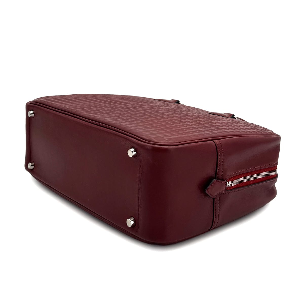 Luxury Promise Japan HERMES PLUME 32 HAND BAG WAFFLE DEUTCH ROUGE H □G PALLADIUM HARDWARE 90309732