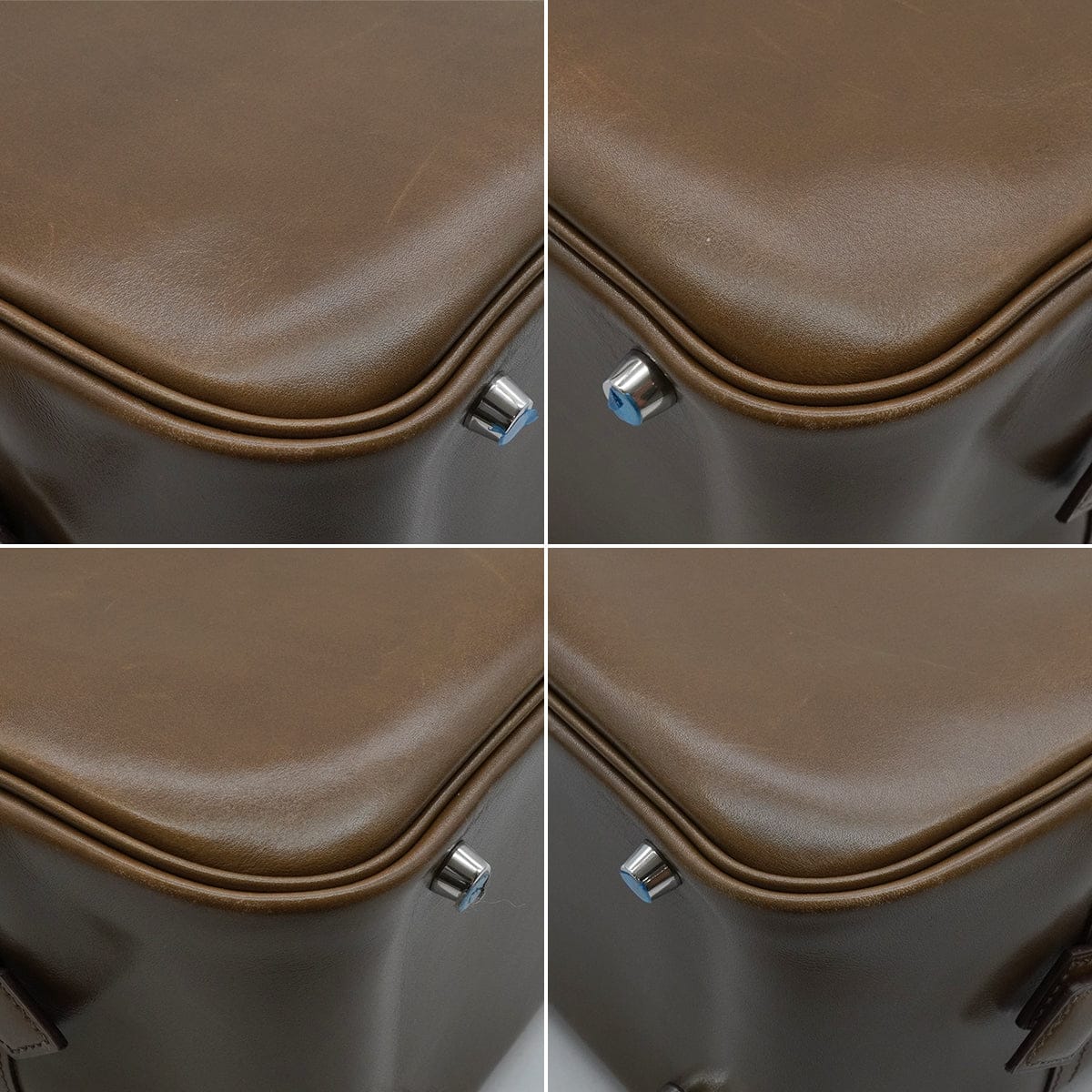 Luxury Promise Japan HERMES PLUME 32 KHAKI BOX CALF HAND BAG 2008 SQUARE L PALLADIUM HARDWAR 90340476