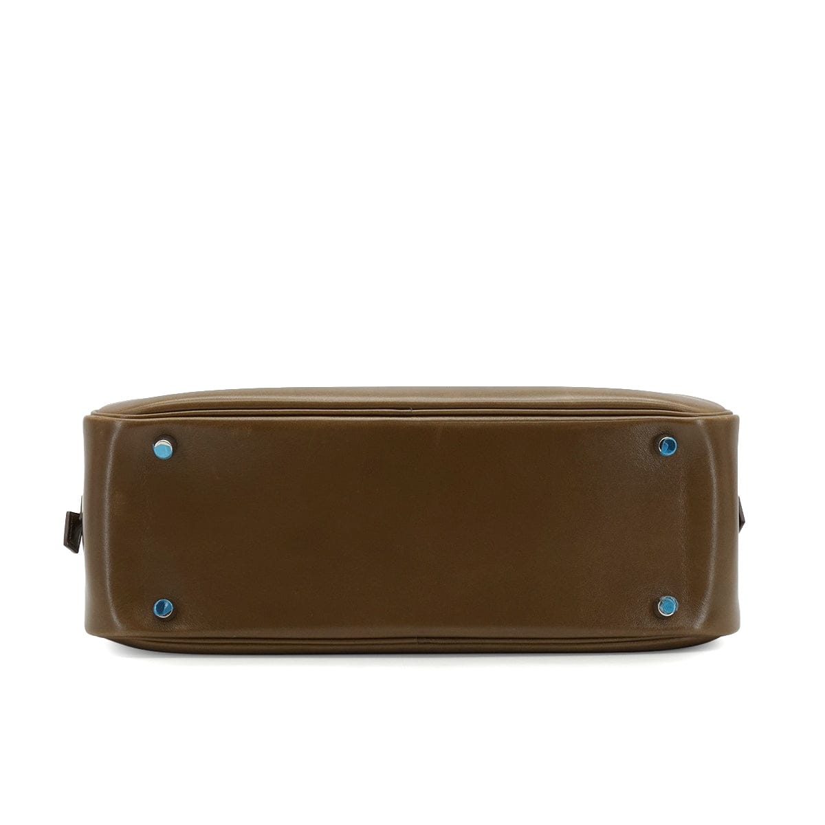 Luxury Promise Japan HERMES PLUME 32 KHAKI BOX CALF HAND BAG 2008 SQUARE L PALLADIUM HARDWAR 90340476