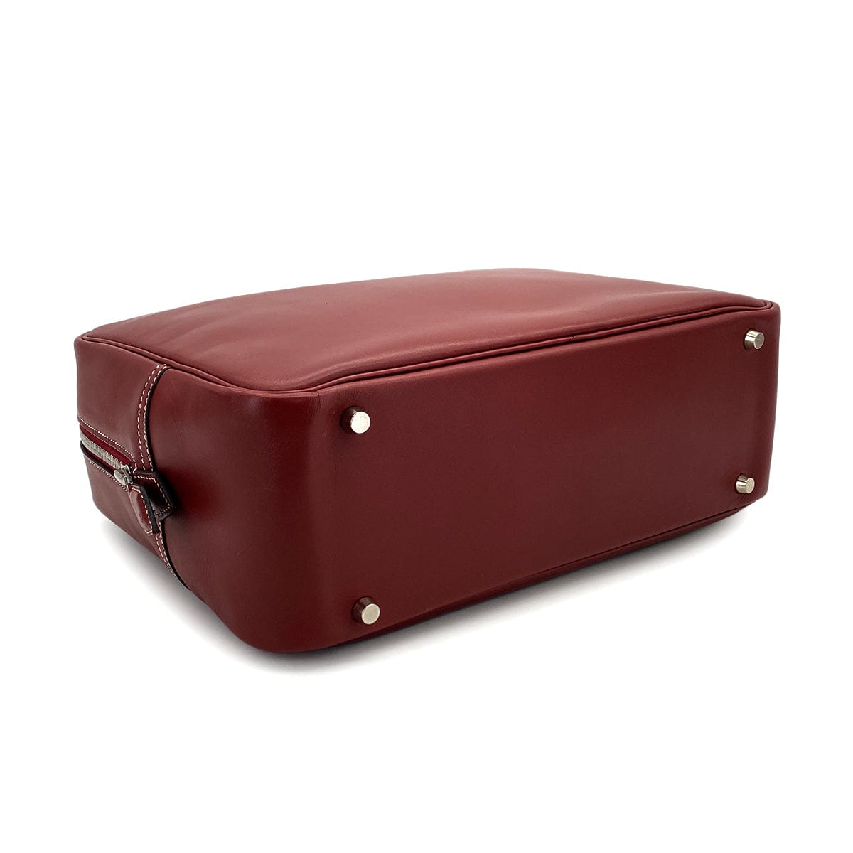 Luxury Promise Japan HERMES PLUME 32 ROUGE H BOXCALF HAND BAG 2001 SQUARE E PALLADIUM HARDWARE 90324807