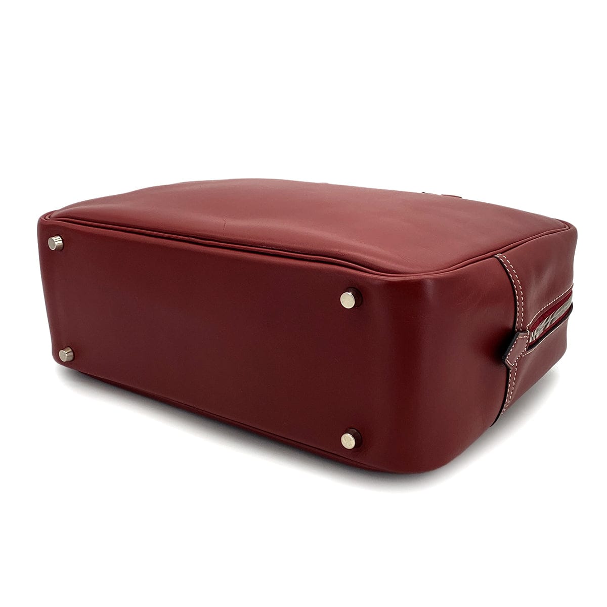 Luxury Promise Japan HERMES PLUME 32 ROUGE H BOXCALF HAND BAG 2001 SQUARE E PALLADIUM HARDWARE 90324807