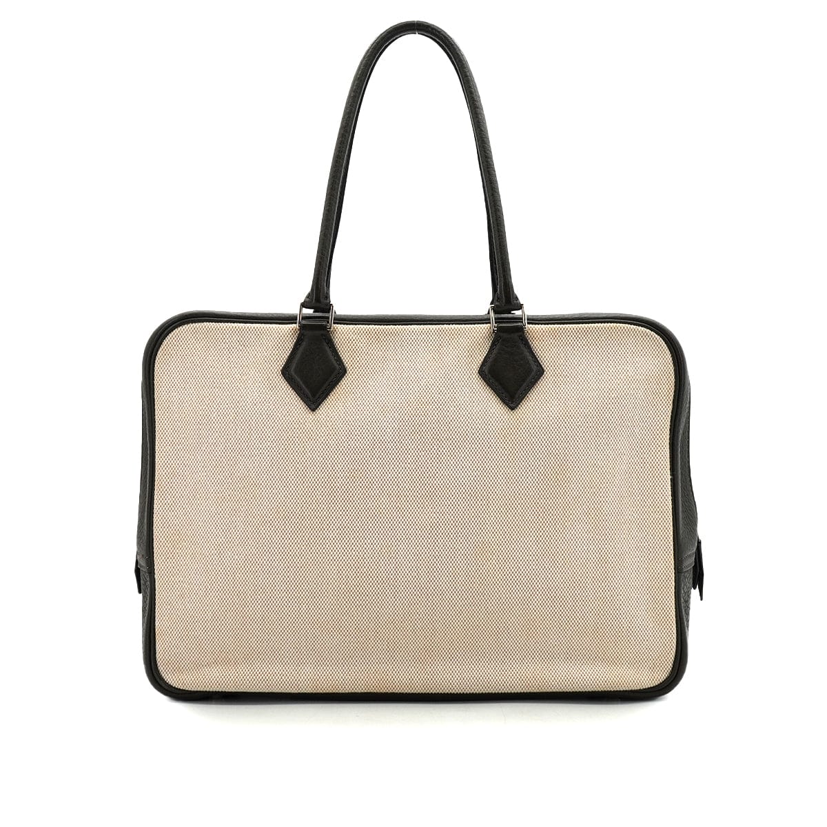 HERMES PLUME 32 VERT OLIVE TOILE H TAURILLON CLEMENCE HAND BAG 2002 SQUARE F PALLADIUM HARDWAR 90340491