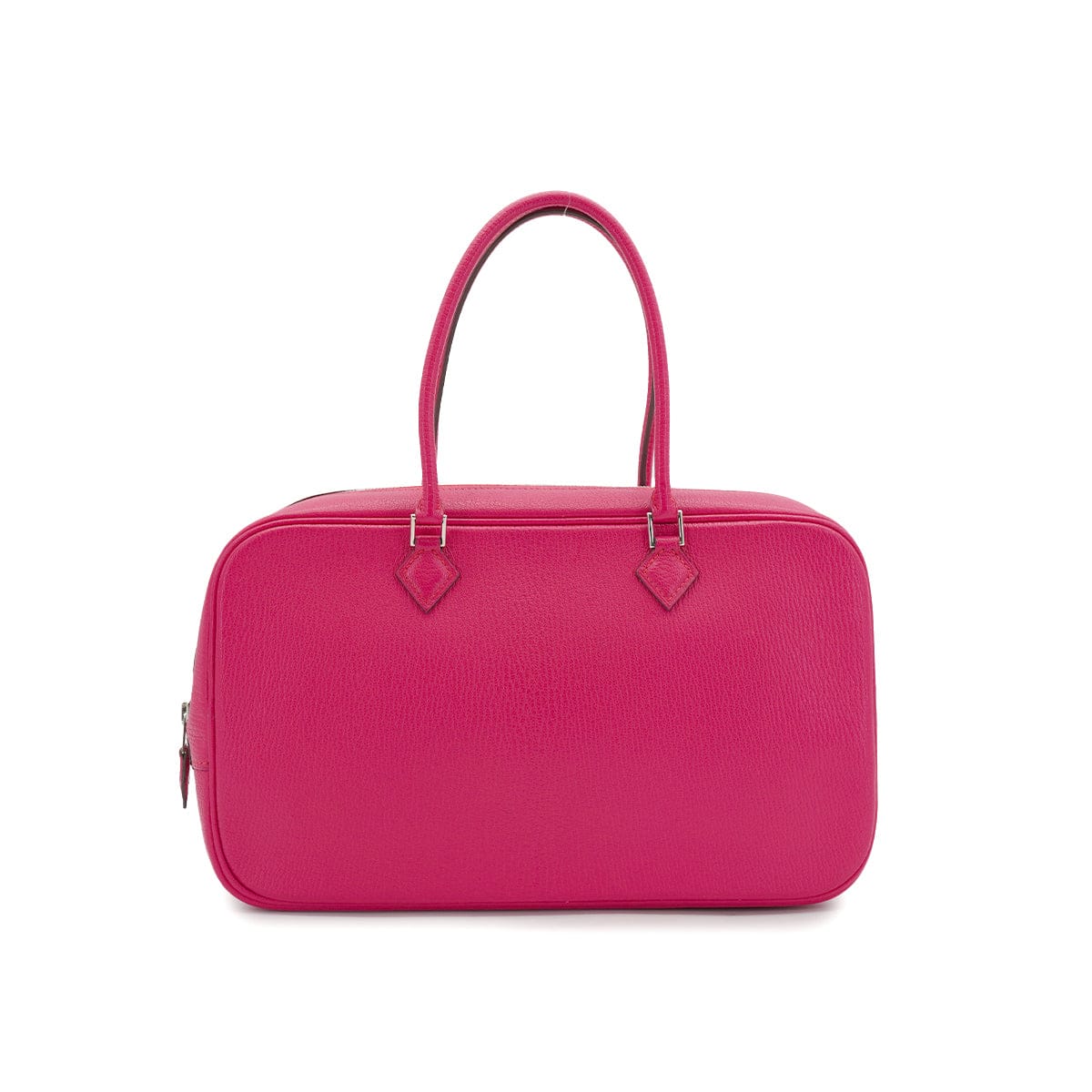 Luxury Promise Japan HERMES PLUME ELAN 28 FUCHSIA PINK CHEVRE HAND BAG 2006 SQUARE J PALLADIUM HARDWARE 90335834
