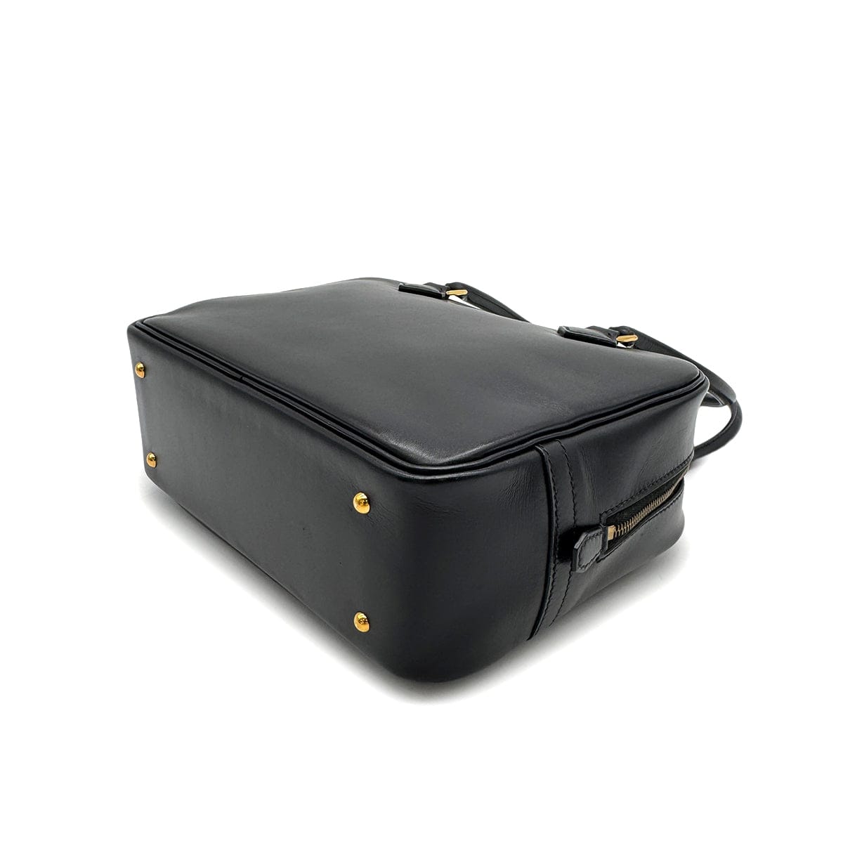 Luxury Promise Japan HERMES PLUME MINI BLACK BOX CALF HAND BAG 1994 CIRCLE X GOLD HARDWARE 90323520