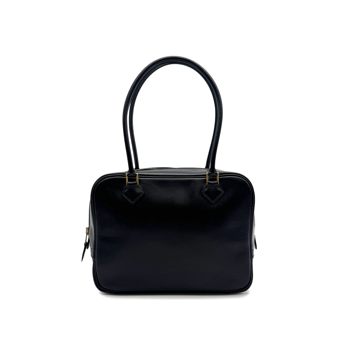 Luxury Promise Japan HERMES PLUME MINI BLACK BOX CALF HAND BAG 1994 CIRCLE X GOLD HARDWARE 90323520