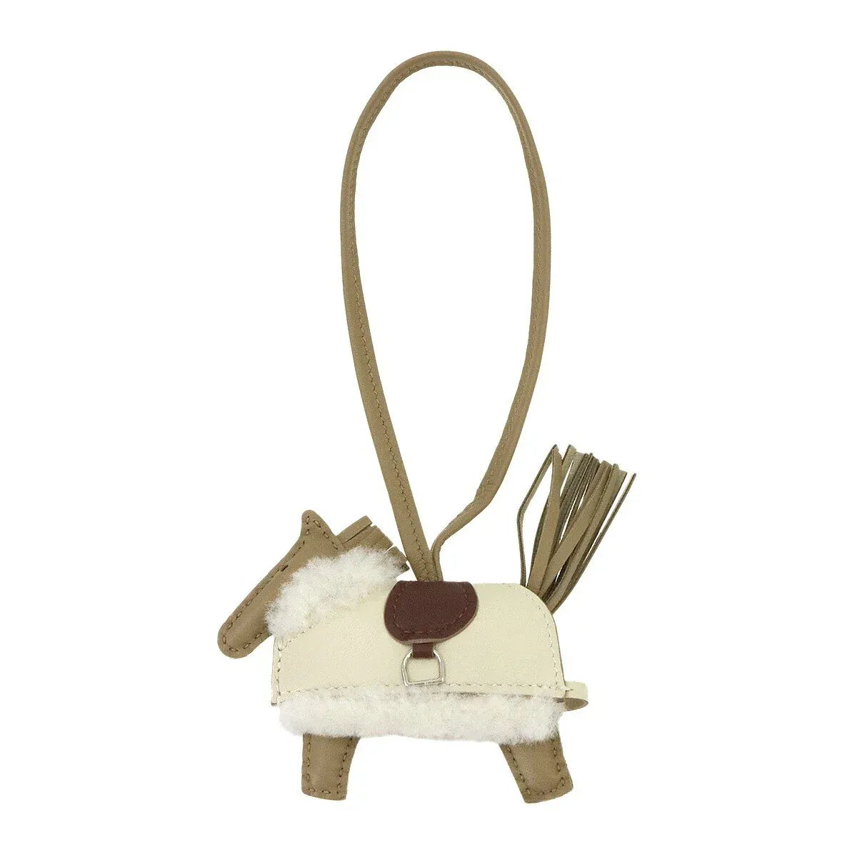 Luxury Promise Japan HERMES Rodeo Robeo Plush PM Bag Charm Agneau Milo Beige Marfa Craie 90341734